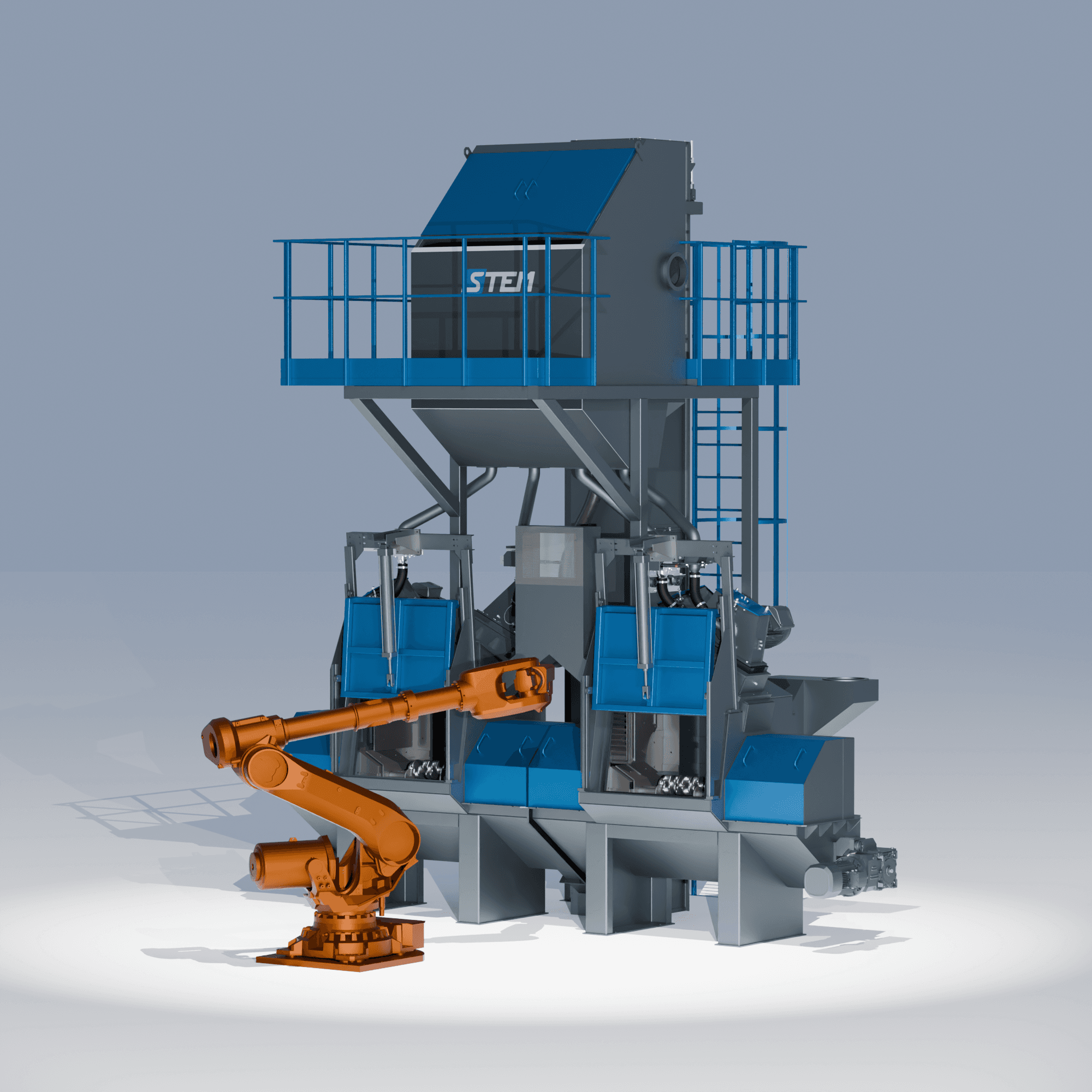 Tumble belt shotblasting machine